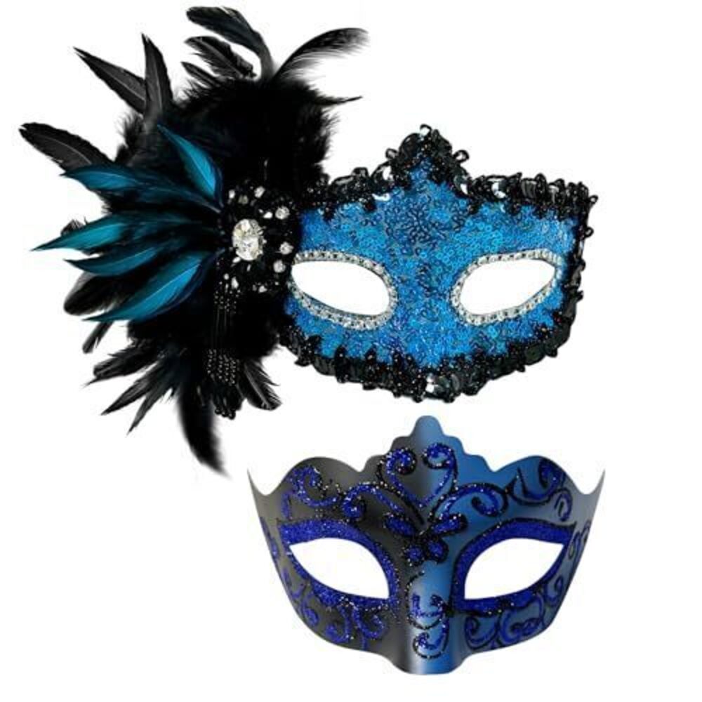 4562 2024 New Feather Masquerade Mask Couple,Feather Masquerade Mask